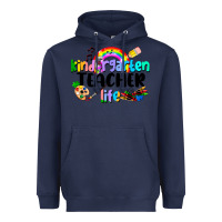 Navy Kindergarten Teacher Life Heavyweight Hoodie - LillyAllenDesigns
