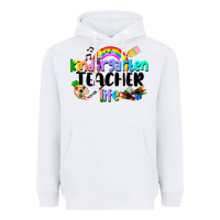 White Kindergarten Teacher Life Heavyweight Hoodie - LillyAllenDesigns