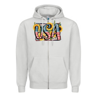 Dove Grey USA 4th of July Zipper Hoodie - FaDigitalArtStudio
