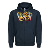 Navy USA 4th of July Zipper Hoodie - FaDigitalArtStudio