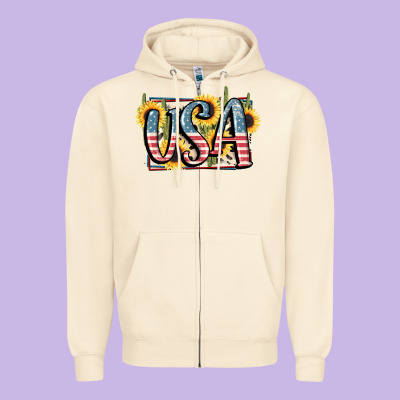Usa 4th Of July Zipper Hoodie Designed By Fadigitalartstudio