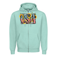 Seafoam USA 4th of July Zipper Hoodie - FaDigitalArtStudio