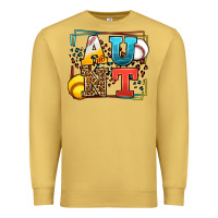Antique Gold Baseball and Softball aunt leopard frame Premium Sweatshirt - LillyAllenDesigns