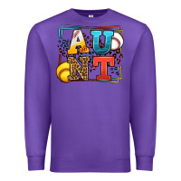 Purple Baseball and Softball aunt leopard frame Premium Sweatshirt - LillyAllenDesigns