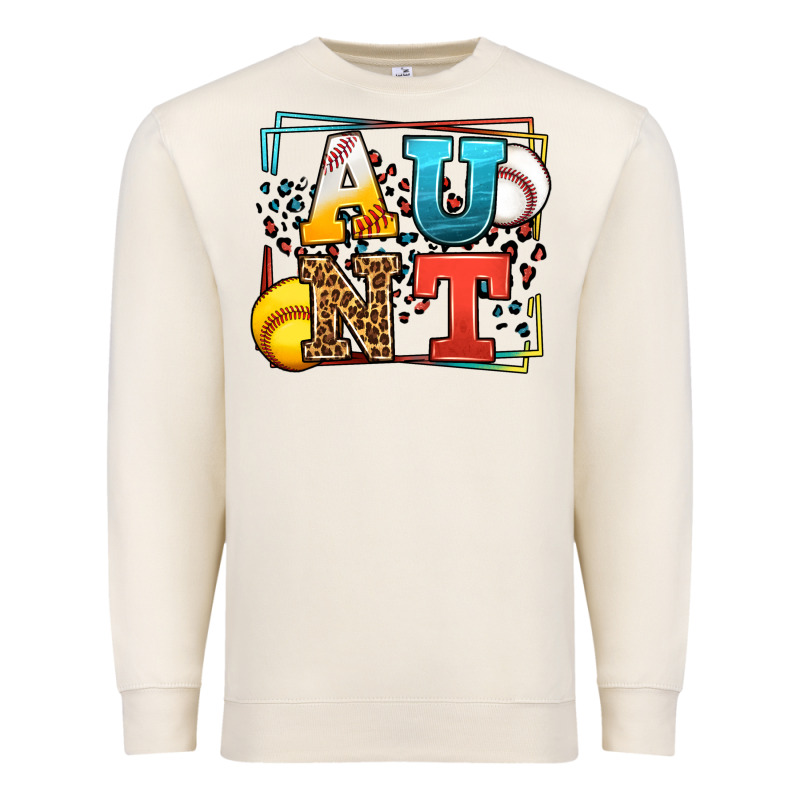 Baseball And Softball Aunt Leopard Frame Premium Sweatshirt by LillyAllenDesigns | Teevron