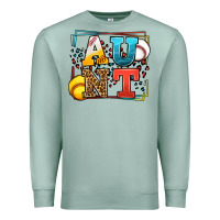 Seafoam Baseball and Softball aunt leopard frame Premium Sweatshirt - LillyAllenDesigns