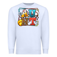 White Baseball and Softball aunt leopard frame Premium Sweatshirt - LillyAllenDesigns