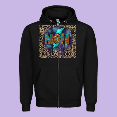 Leopard Mom Zipper Hoodie Designed By Fadigitalartstudio