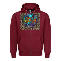 Burgundy Leopard mom Zipper Hoodie - FaDigitalArtStudio