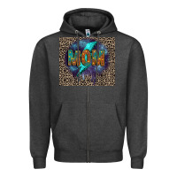 Charcoal Heather Leopard mom Zipper Hoodie - FaDigitalArtStudio
