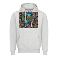 Dove Grey Leopard mom Zipper Hoodie - FaDigitalArtStudio