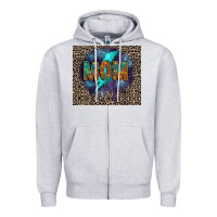 Heather Grey Leopard mom Zipper Hoodie - FaDigitalArtStudio