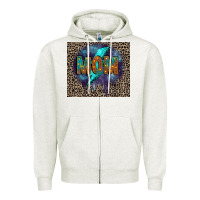 Oatmeal Heather Leopard mom Zipper Hoodie - FaDigitalArtStudio