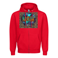 Red Leopard mom Zipper Hoodie - FaDigitalArtStudio