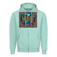 Seafoam Leopard mom Zipper Hoodie - FaDigitalArtStudio