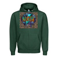 Sports Green Leopard mom Zipper Hoodie - FaDigitalArtStudio