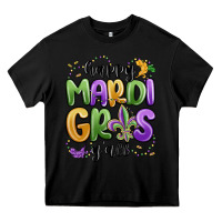 Black happy mardi gras y'all Heavy Core Tee - MaliasSmallBusiness