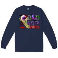 Navy Bad witch vibes Long Sleeve Tee - NancyCooperArtShop