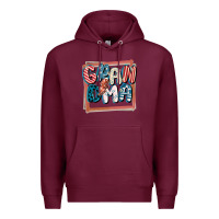 Burgundy 4th of July grandma with lightning bolt Premium Hoodie - FaDigitalArtStudio