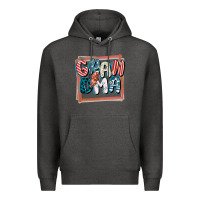 Charcoal Heather 4th of July grandma with lightning bolt Premium Hoodie - FaDigitalArtStudio