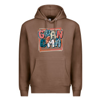 Chestnut 4th of July grandma with lightning bolt Premium Hoodie - FaDigitalArtStudio