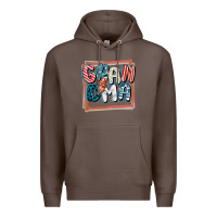 Coffee 4th of July grandma with lightning bolt Premium Hoodie - FaDigitalArtStudio