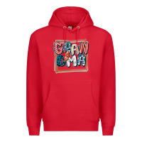 Red 4th of July grandma with lightning bolt Premium Hoodie - FaDigitalArtStudio