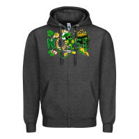 Charcoal Heather nurse st patrick Zipper Hoodie - FaDigitalArtStudio