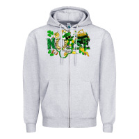 Heather Grey nurse st patrick Zipper Hoodie - FaDigitalArtStudio
