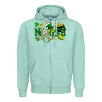 Seafoam nurse st patrick Zipper Hoodie - FaDigitalArtStudio