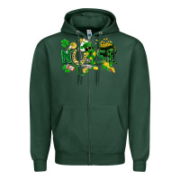 Sports Green nurse st patrick Zipper Hoodie - FaDigitalArtStudio