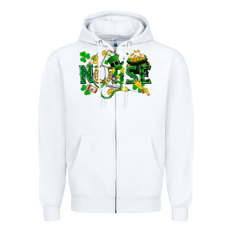 Nurse St Patrick Zipper Hoodie by FaDigitalArtStudio | Teevron