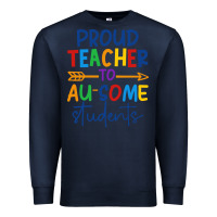 Navy Proud teacher to au-some students Premium Sweatshirt - CowhideDigitalArt