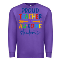 Purple Proud teacher to au-some students Premium Sweatshirt - CowhideDigitalArt