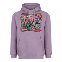 Lavender Teacher life leopard frame Heavyweight Hoodie - LillyAllenDesigns