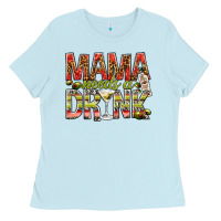 Baby Blue mama needs a drink Ladies Tee - NancyCooperArtShop