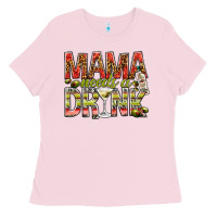 Bubblegum Pink mama needs a drink Ladies Tee - NancyCooperArtShop