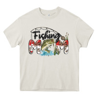 Cream fishing mom Heavy Core Tee - MaliasSmallBusiness