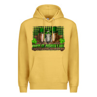 Antique Gold happy st. patrick's day horses with leprechaun hat and bandana Premium Hoodie - RanaPortraitStore