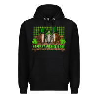 Black happy st. patrick's day horses with leprechaun hat and bandana Premium Hoodie - RanaPortraitStore