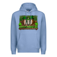 Colony Blue happy st. patrick's day horses with leprechaun hat and bandana Premium Hoodie - RanaPortraitStore