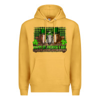 Mustard happy st. patrick's day horses with leprechaun hat and bandana Premium Hoodie - RanaPortraitStore