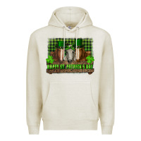 Oatmeal Heather happy st. patrick's day horses with leprechaun hat and bandana Premium Hoodie - RanaPortraitStore