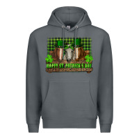Rock happy st. patrick's day horses with leprechaun hat and bandana Premium Hoodie - RanaPortraitStore