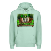 Seafoam happy st. patrick's day horses with leprechaun hat and bandana Premium Hoodie - RanaPortraitStore