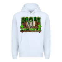 White happy st. patrick's day horses with leprechaun hat and bandana Premium Hoodie - RanaPortraitStore