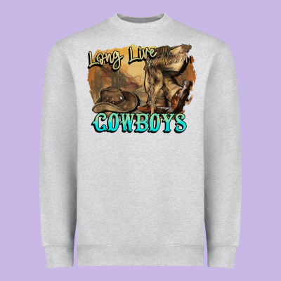Long Live Cowboys Boots Hat Heavyweight Sweatshirt Designed By Howdyjamesfarm