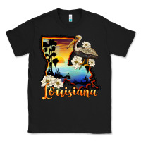 Black louisiana  sunset map magnolia Classic Tee - BarkalooDesign