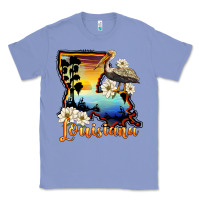 Colony Blue louisiana  sunset map magnolia Classic Tee - BarkalooDesign