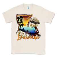 Natural louisiana  sunset map magnolia Classic Tee - BarkalooDesign